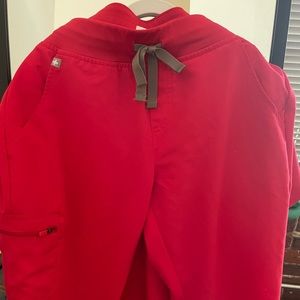 Figs Zamora Red Scrub Pants M